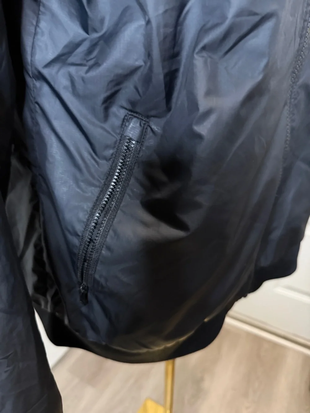 Nike Black Hooded Bomber Jacket with White Logo - Picture 5 of 10